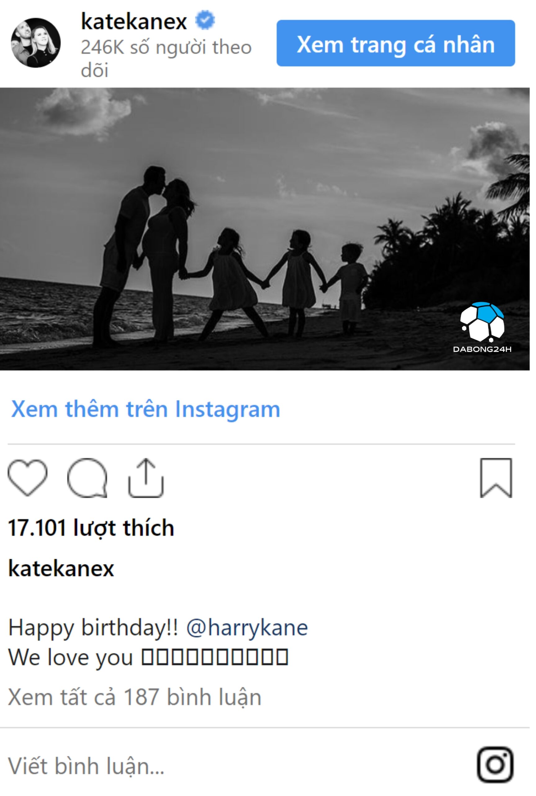 Harry Kane nhận thông điệp sinh nhật từ vợ Kate bên cạnh tin đồn chuyển nhượng đến Bayern Munich - 2